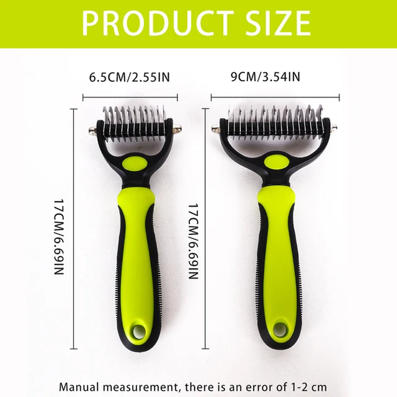 Pet Grooming Brush Double Sided Shedding Comb for Dogs and Cats