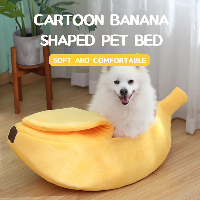 Cozy Banana Cat Bed  - Cute Pet Basket for Cats and Dogs