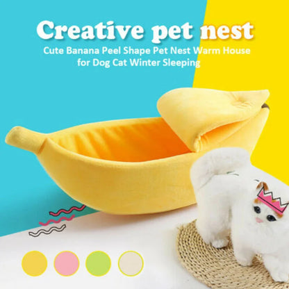 Cozy Banana Cat Bed  - Cute Pet Basket for Cats and Dogs