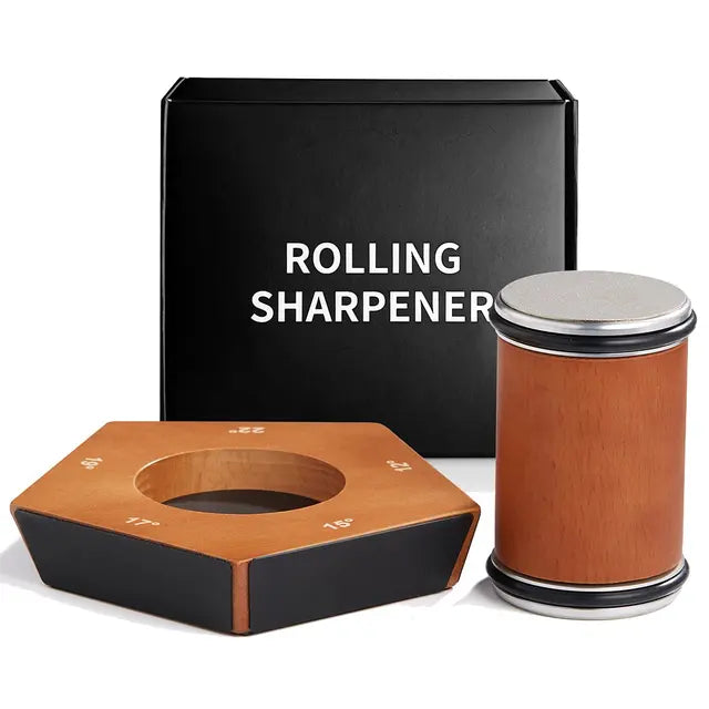 Multi-Angle Rolling Knife Sharpener with Whetstone Diamond Sharpening Stone and Magnetic Knife Holder - Kitchen Tool Set